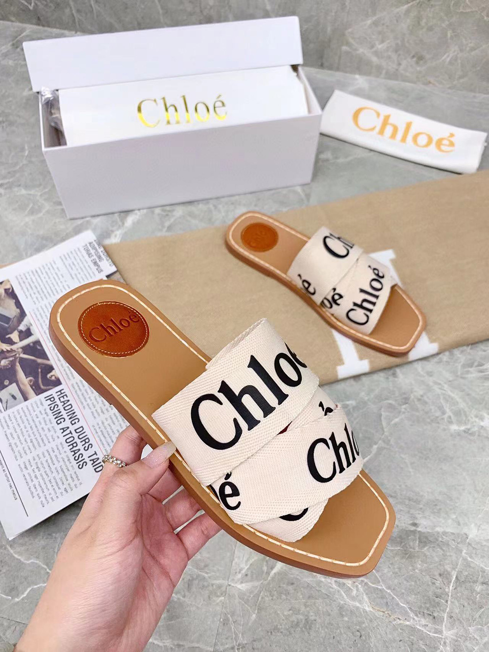 Chloe woody mule Slides