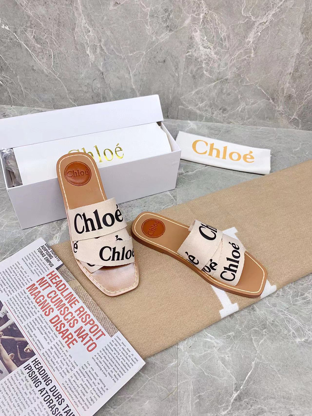 Chloe woody mule Slides