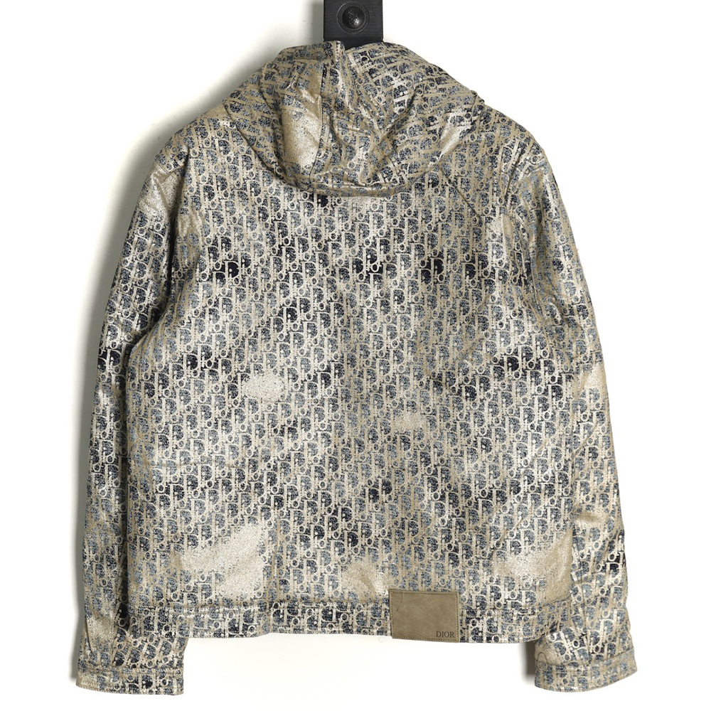 D*or all over print jacquard hooded down jacket