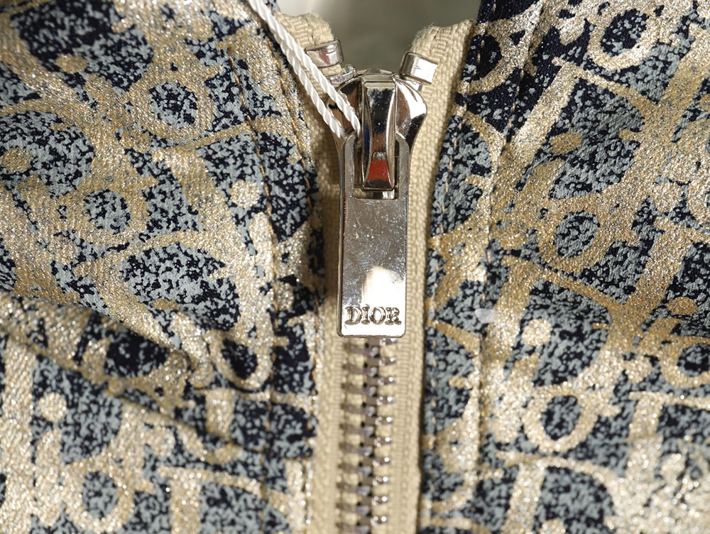 D*or all over print jacquard hooded down jacket