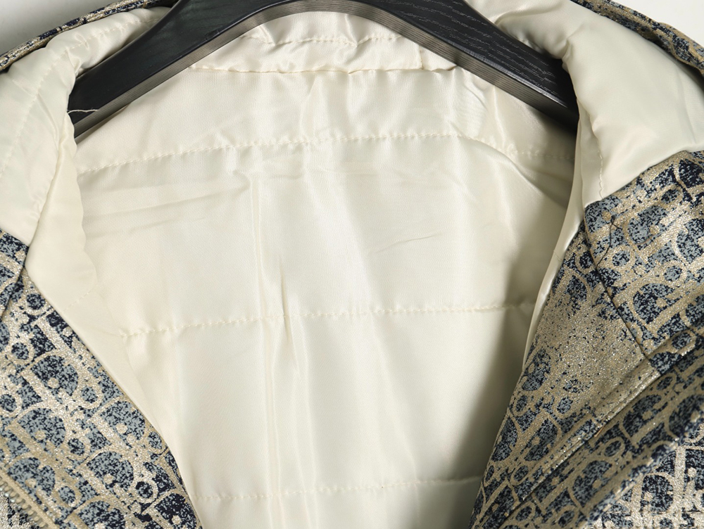 D*or all over print jacquard hooded down jacket