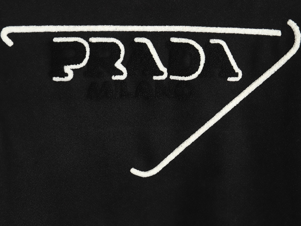 Pra*a lambswool patchwork baseball jacket