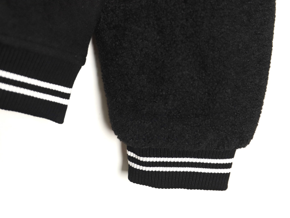 Pra*a lambswool patchwork baseball jacket