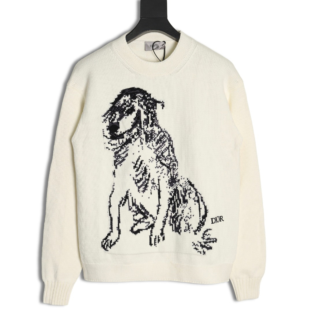 D*or sketch dog knitted sweater