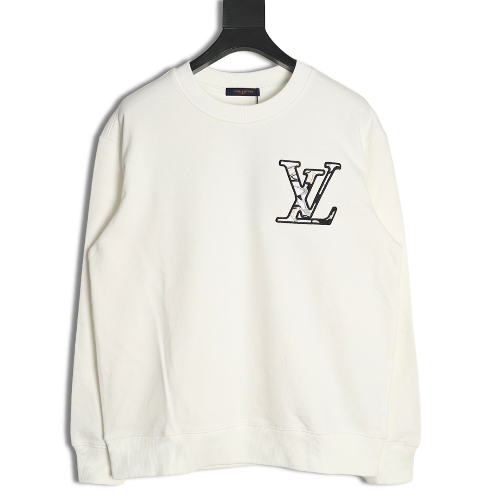l0*is V*t0n ski logo embroidered crewneck sweatshirt