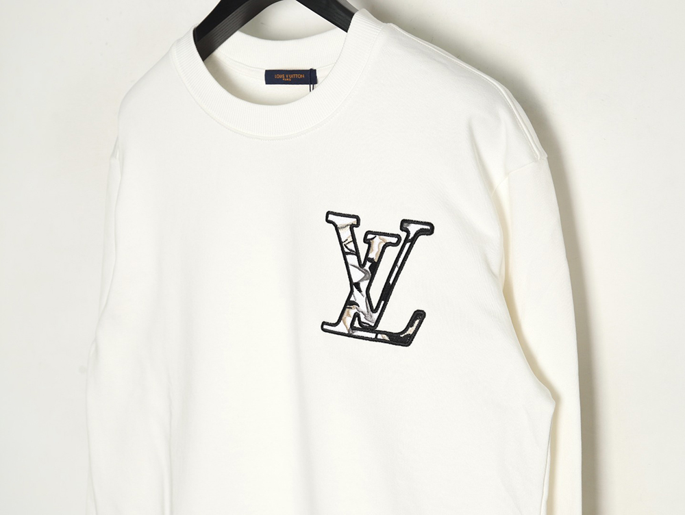 l0*is V*t0n ski logo embroidered crewneck sweatshirt