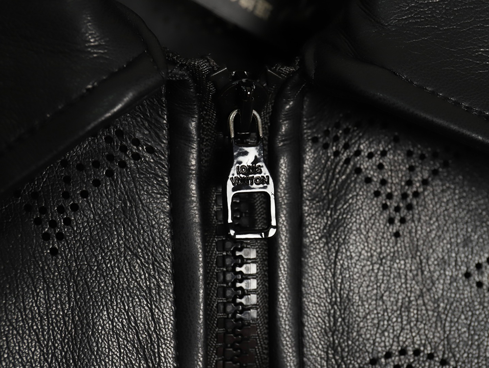 l0*is V*t0n laser hollowed out stitching leather jacket