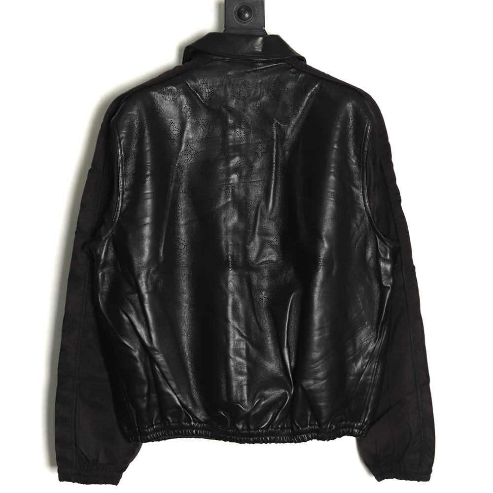 l0*is V*t0n laser hollowed out stitching leather jacket