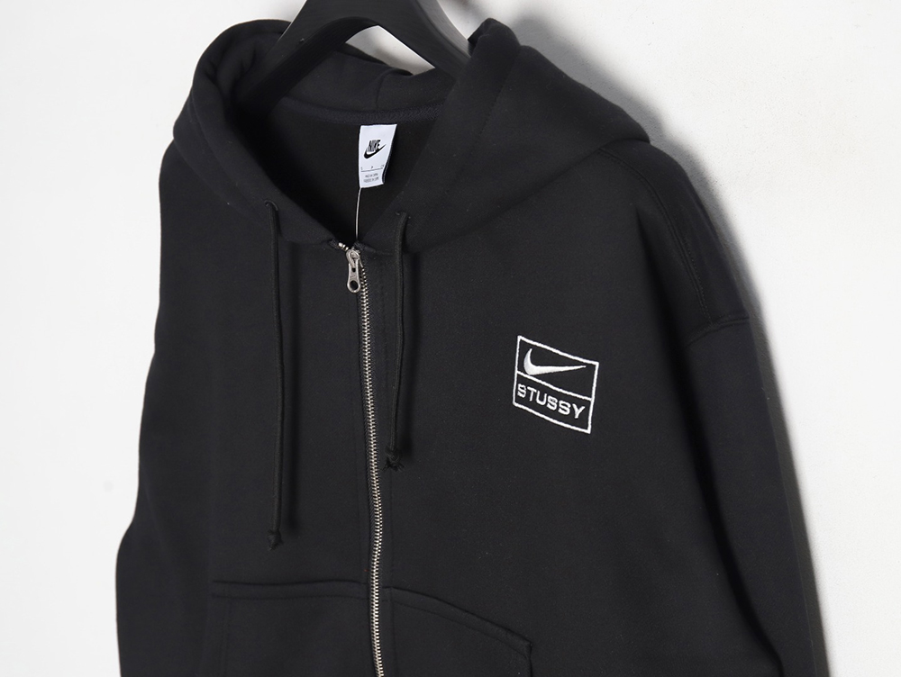 Nike & Stussy Joint Zipper Drawstring Hooded Sweatshirt TSK1