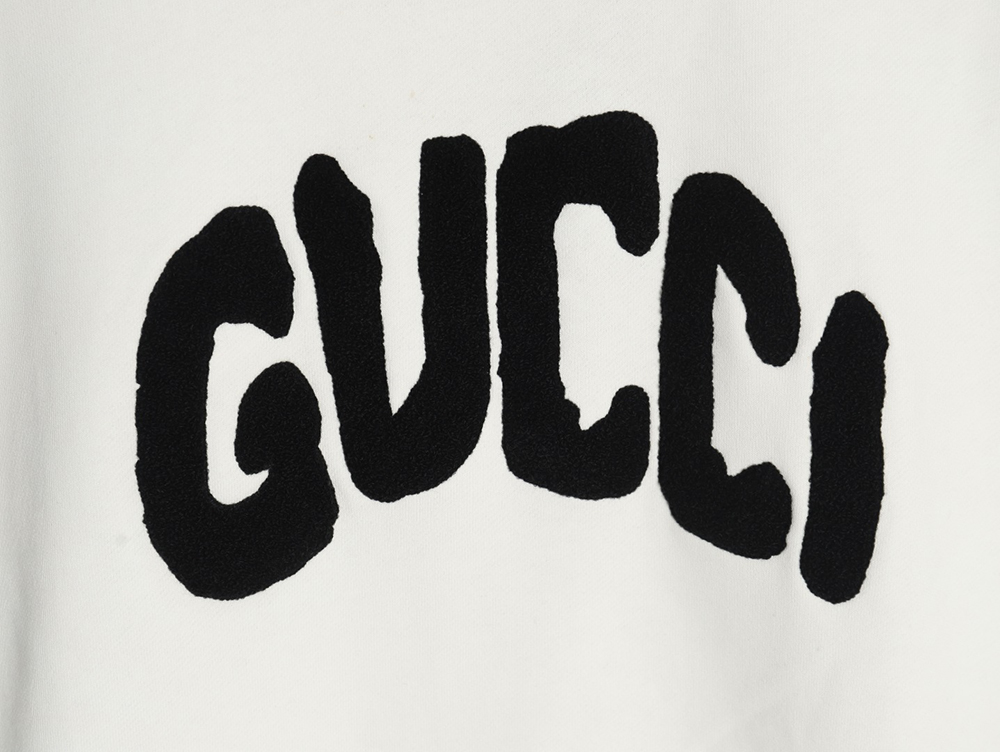 G*u*i towel embroidery lettering crew neck sweatshirt