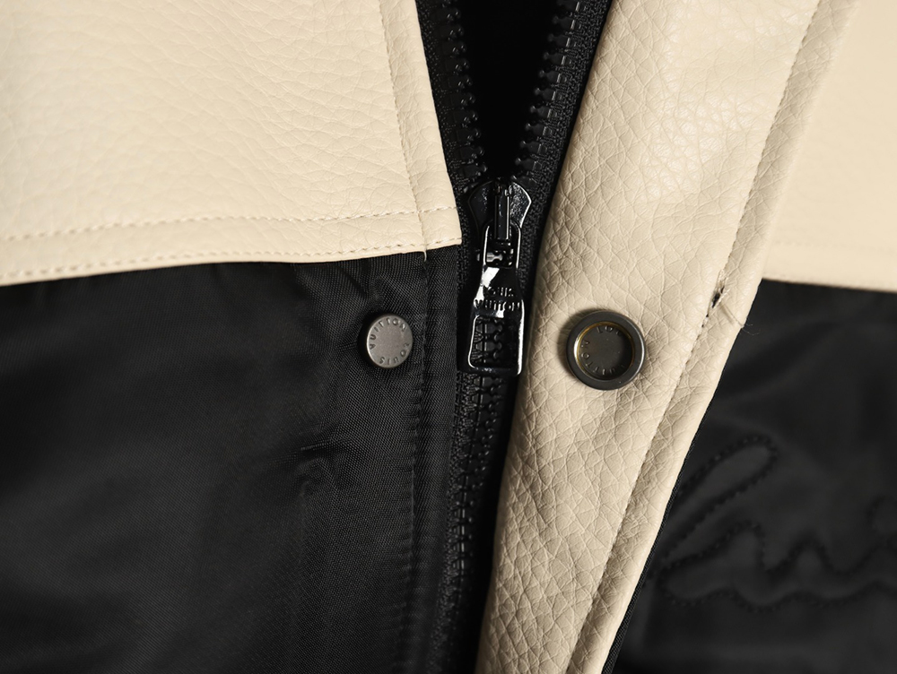 l0*is V*t0n contrast color stitching baseball jacket