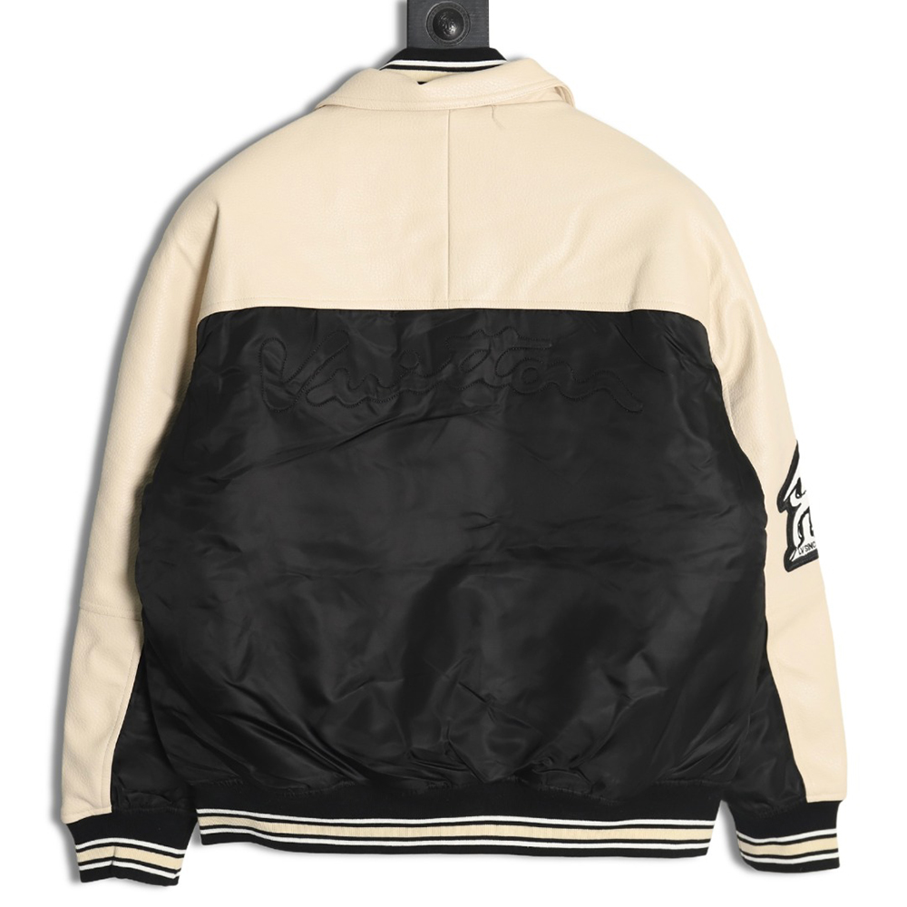 l0*is V*t0n contrast color stitching baseball jacket