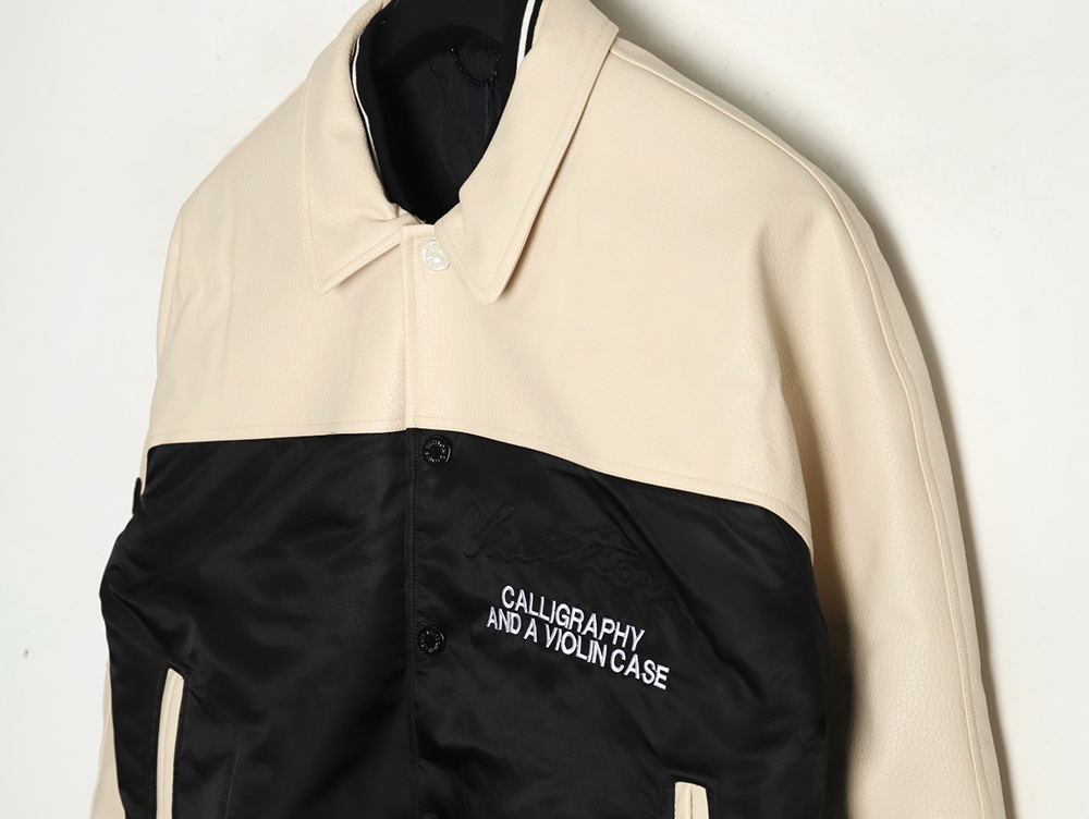 l0*is V*t0n contrast color stitching baseball jacket