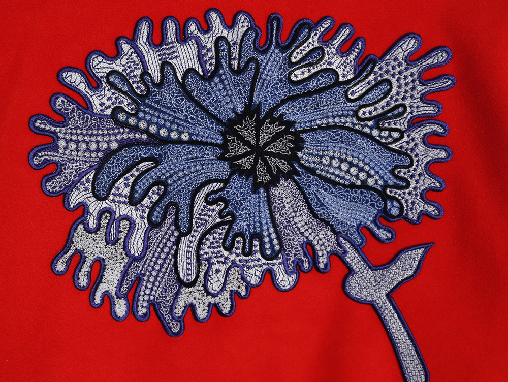 l0*is V*t0n floral embroidered baseball jacket