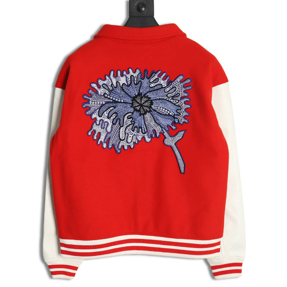 l0*is V*t0n floral embroidered baseball jacket