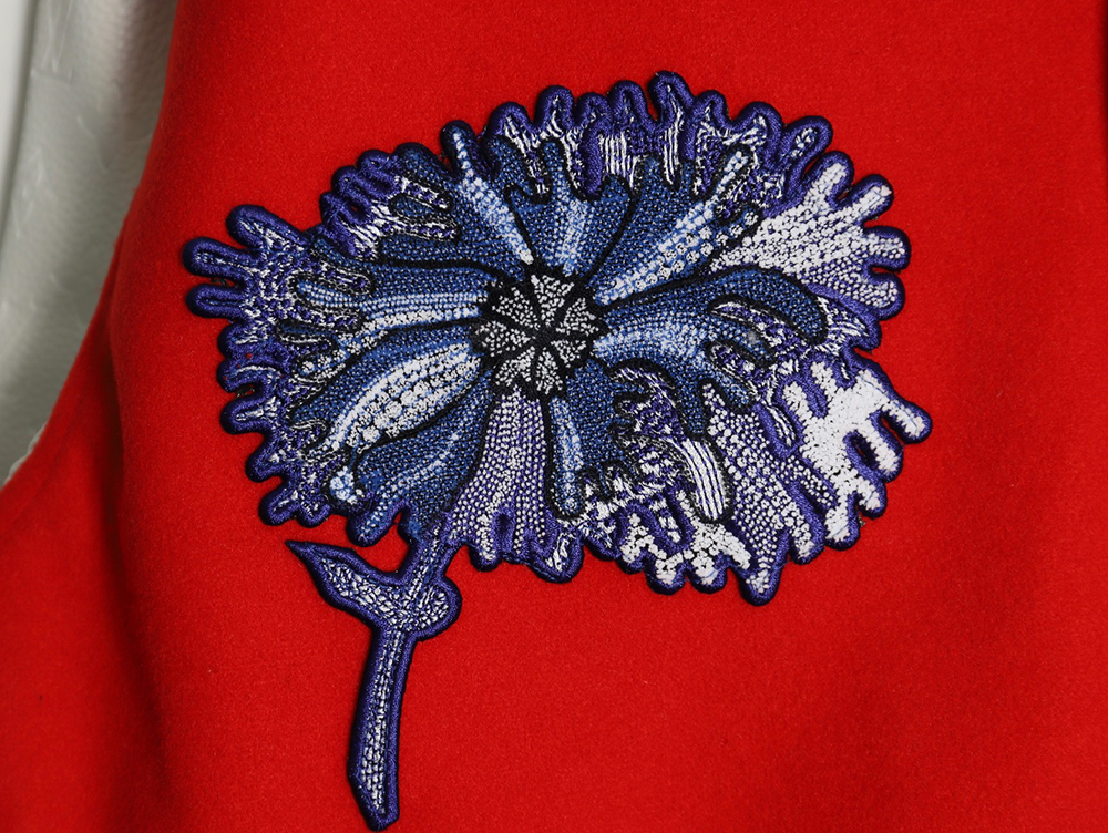 l0*is V*t0n floral embroidered baseball jacket