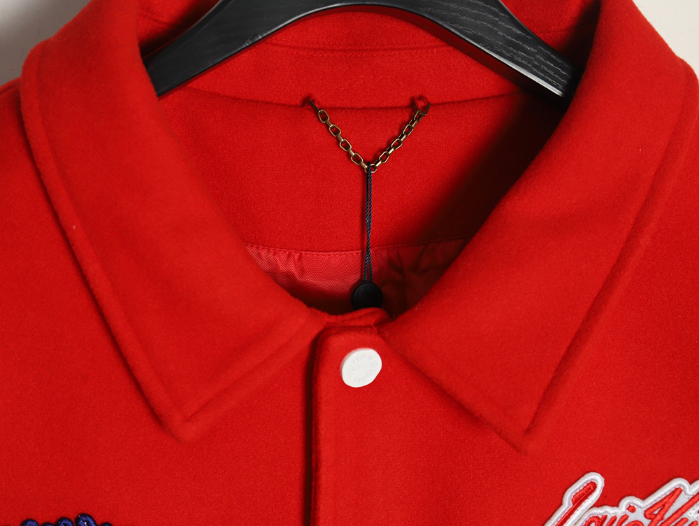 l0*is V*t0n floral embroidered baseball jacket