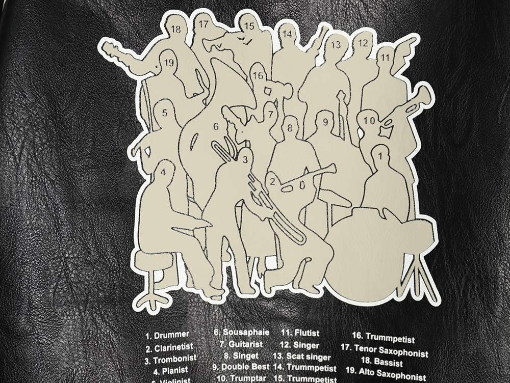 l0*is V*t0n printed leather baseball jacket