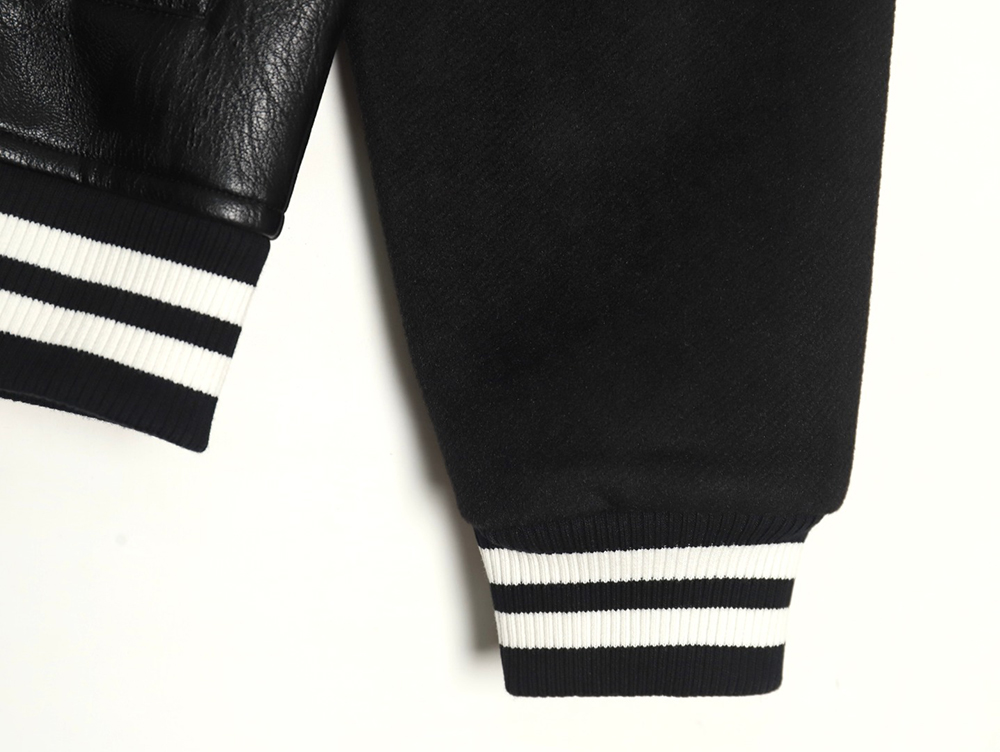 l0*is V*t0n printed leather baseball jacket