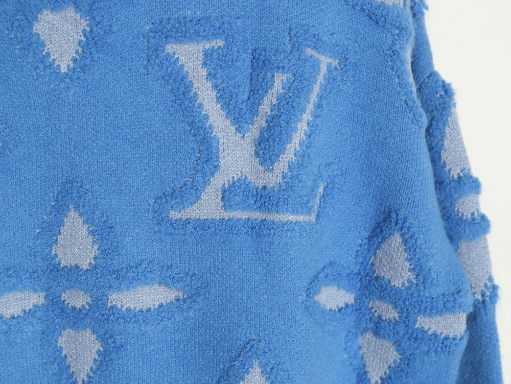 l0*is V*t0n jacquard four-leaf clover logo crewneck sweater