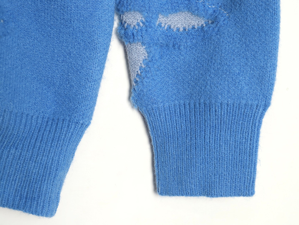 l0*is V*t0n jacquard four-leaf clover logo crewneck sweater