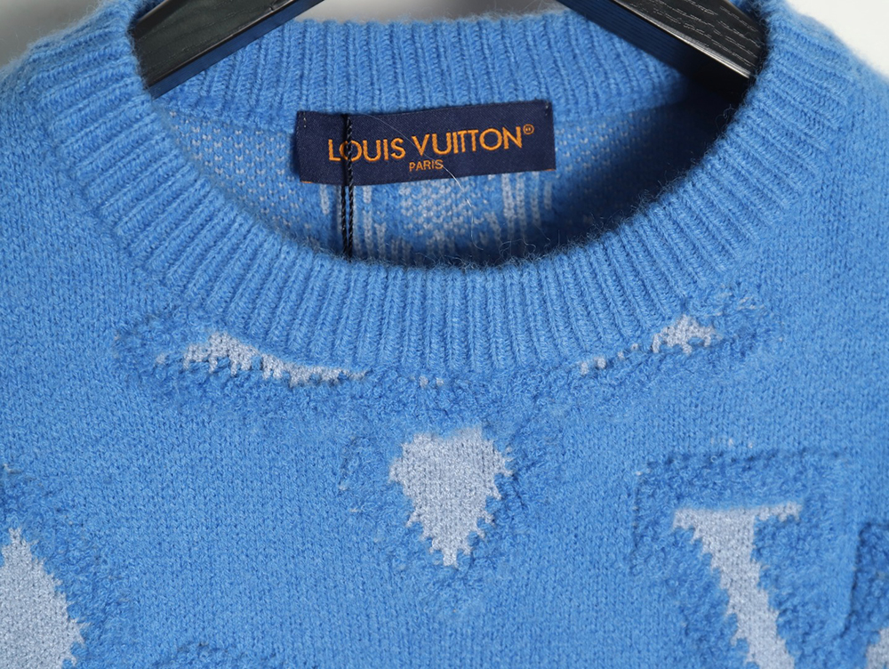 l0*is V*t0n jacquard four-leaf clover logo crewneck sweater