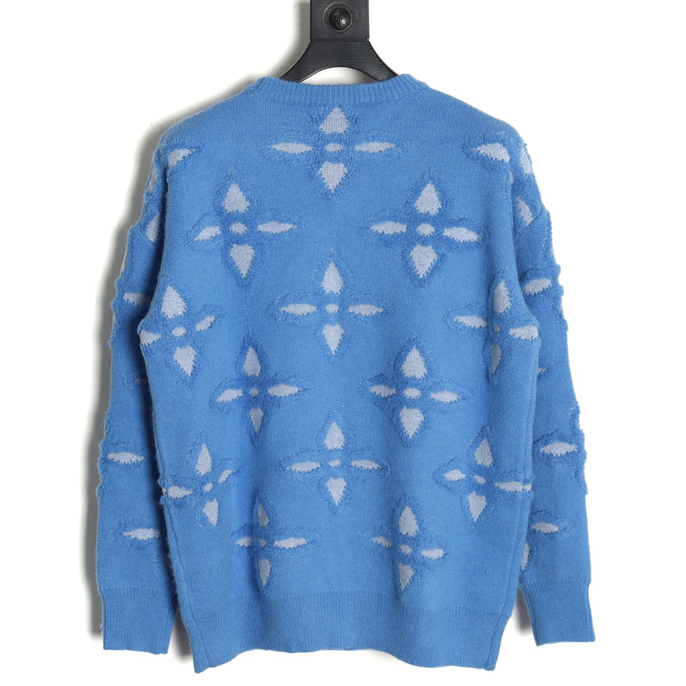 l0*is V*t0n jacquard four-leaf clover logo crewneck sweater
