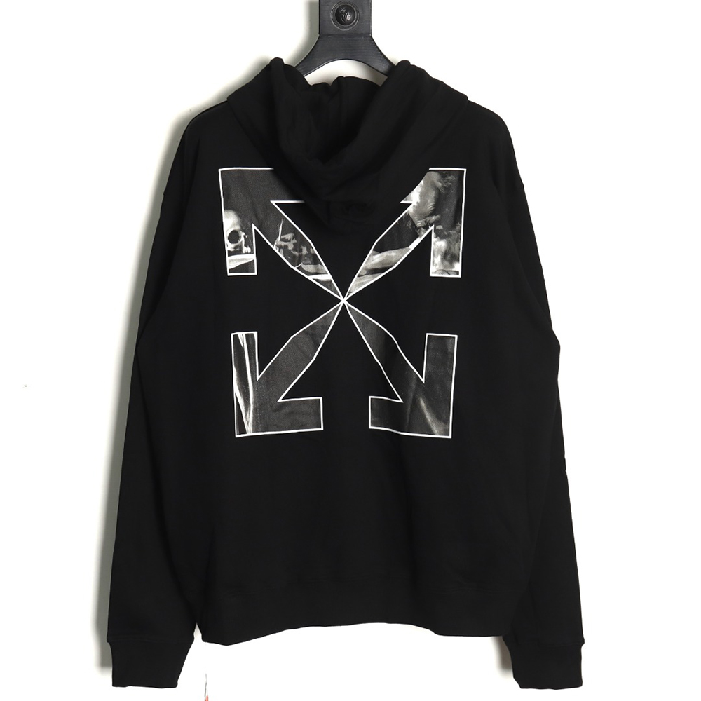 Off-white Caravaggio black and white religious hoodie