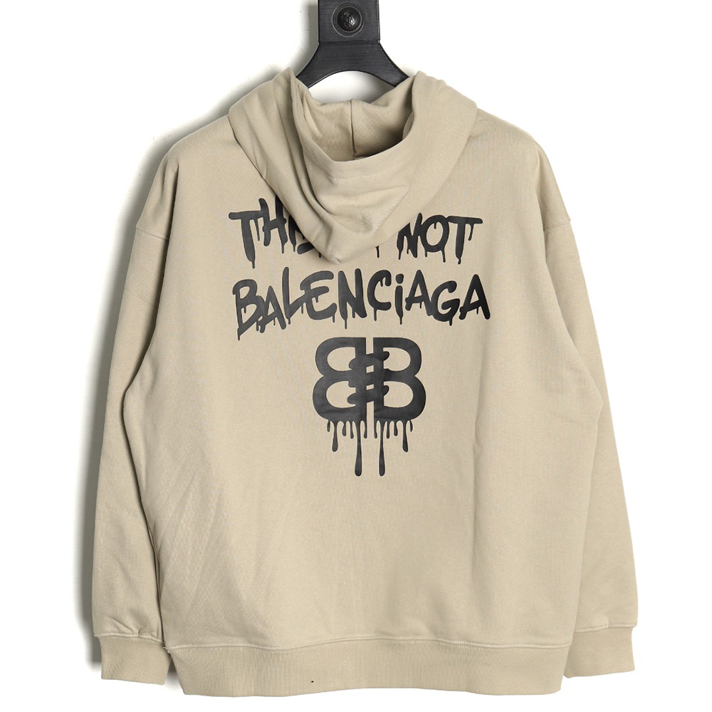 Ba*len*cia*ga spoof graffiti letter logo print hooded sweatshirt