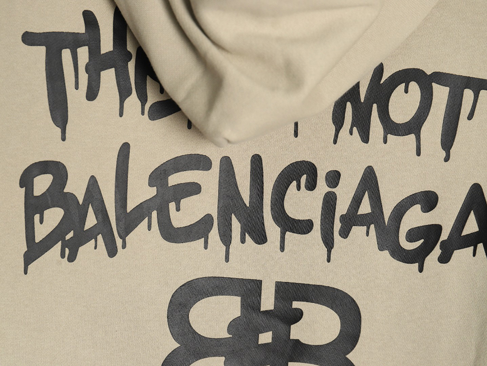 Ba*len*cia*ga spoof graffiti letter logo print hooded sweatshirt