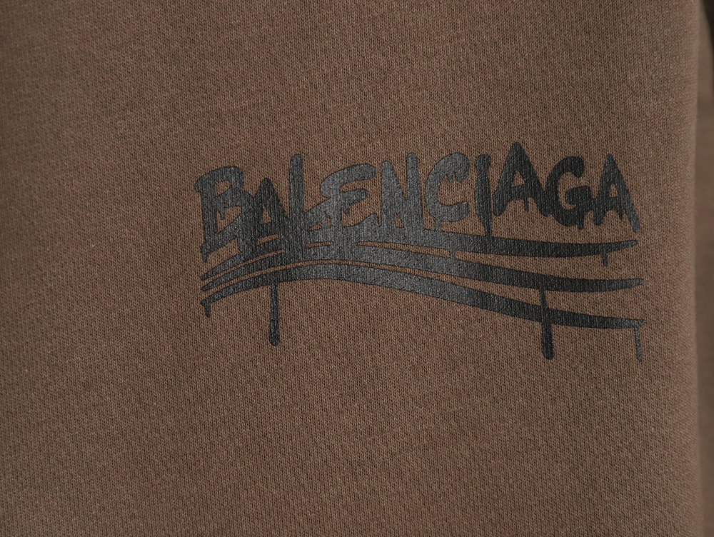 Ba*len*cia*ga spoof graffiti letter logo print hooded sweatshirt tsk1