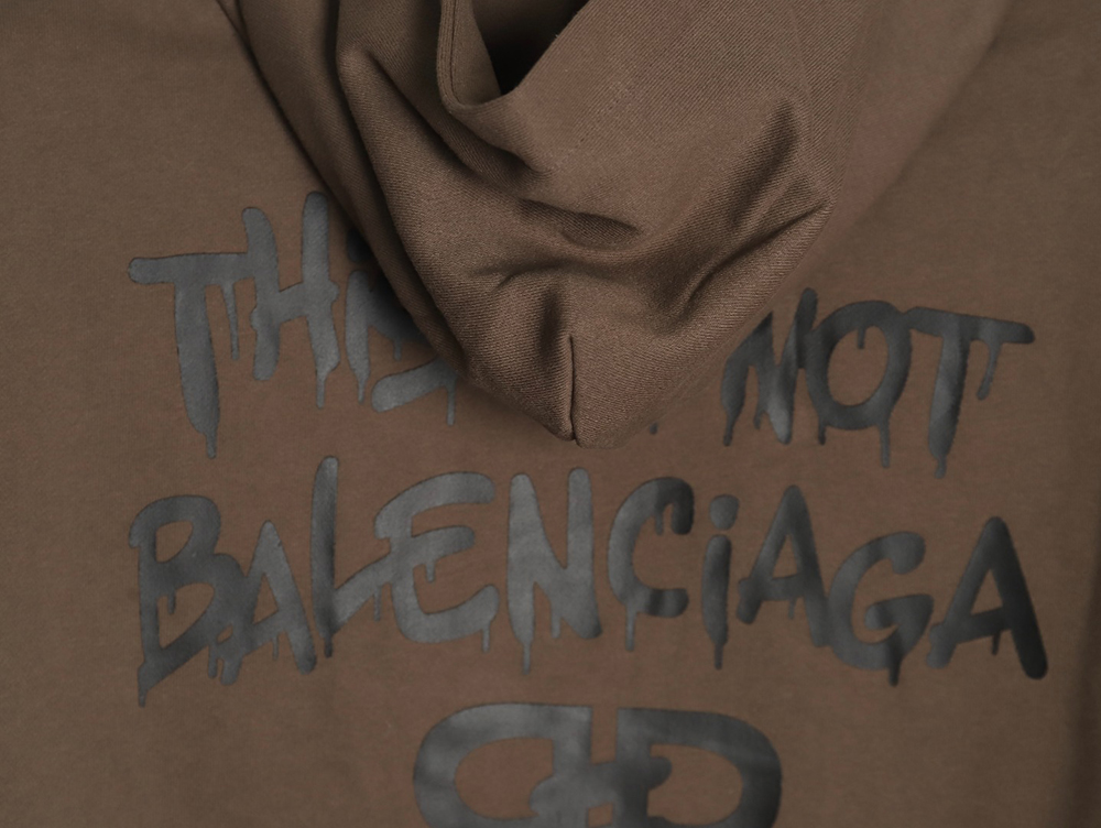 Ba*len*cia*ga spoof graffiti letter logo print hooded sweatshirt tsk1
