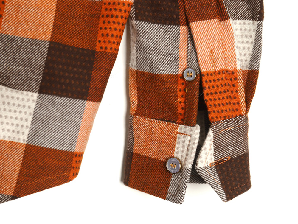 l0*is V*t0n orange checkerboard jacquard flannel shirt