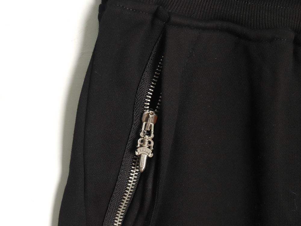 Ch*0me heart leather cross logo trousers