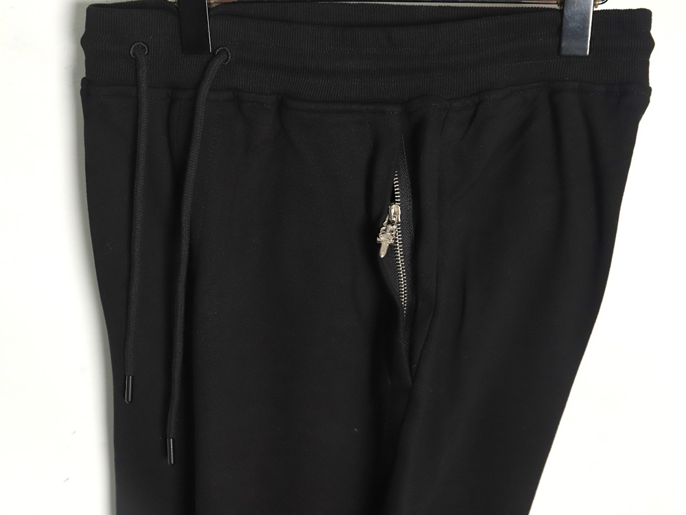 Ch*0me heart leather cross logo trousers