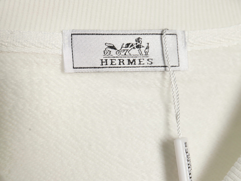 H**mes logo print crew neck sweatshirt