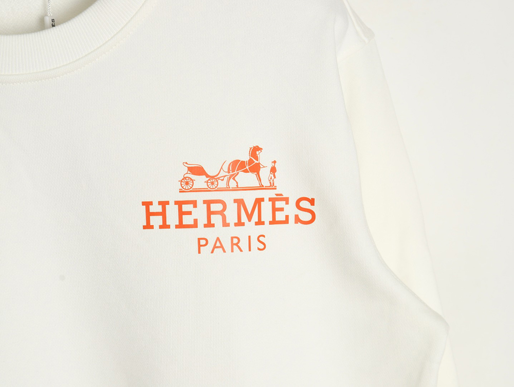 H**mes logo print crew neck sweatshirt