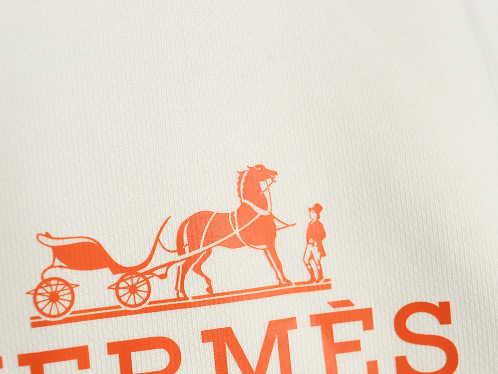 H**mes logo print crew neck sweatshirt