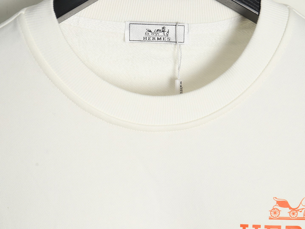 H**mes logo print crew neck sweatshirt