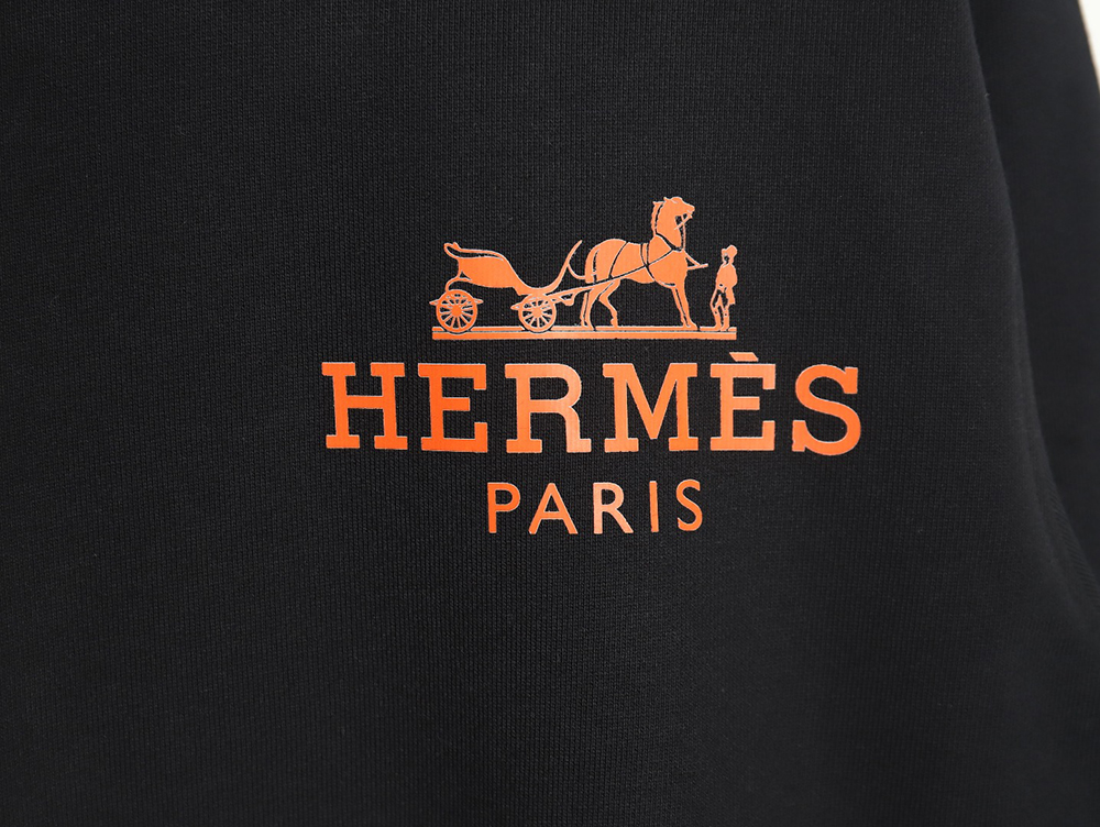 H**mes logo print crew neck sweatshirt tsk1