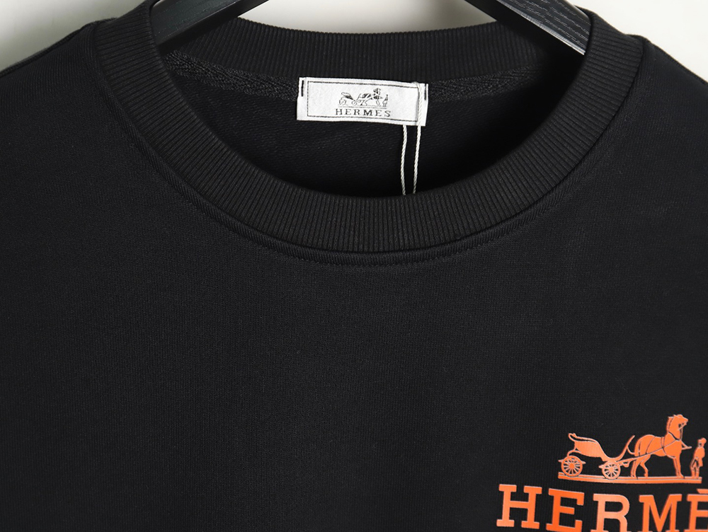 H**mes logo print crew neck sweatshirt tsk1