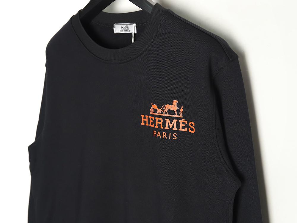 H**mes logo print crew neck sweatshirt tsk1