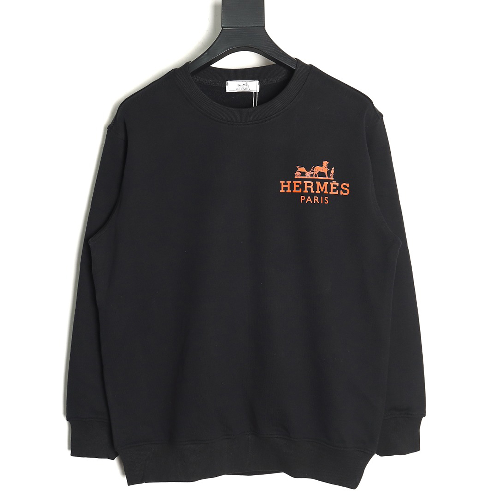 H**mes logo print crew neck sweatshirt tsk1