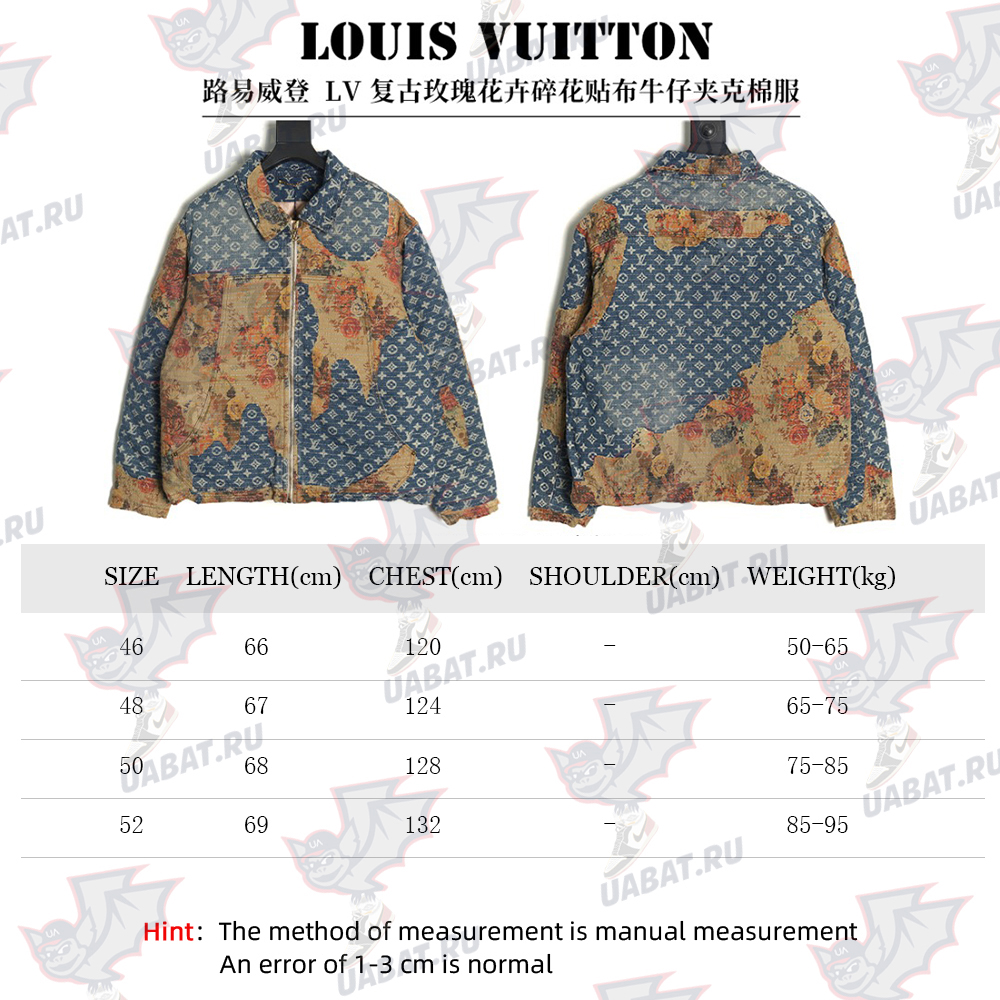 l0*is V*t0n vintage rose floral patch denim jacket
