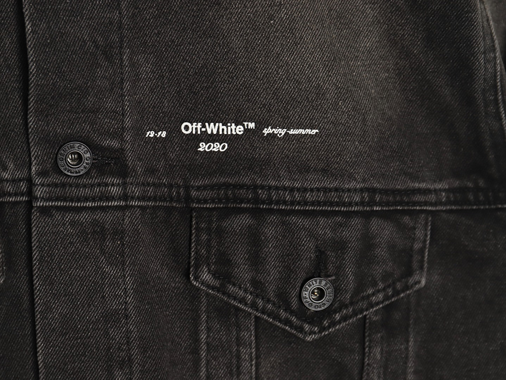 Off-white yellow tape denim jacket