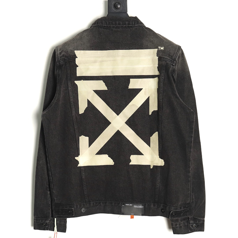Off-white yellow tape denim jacket