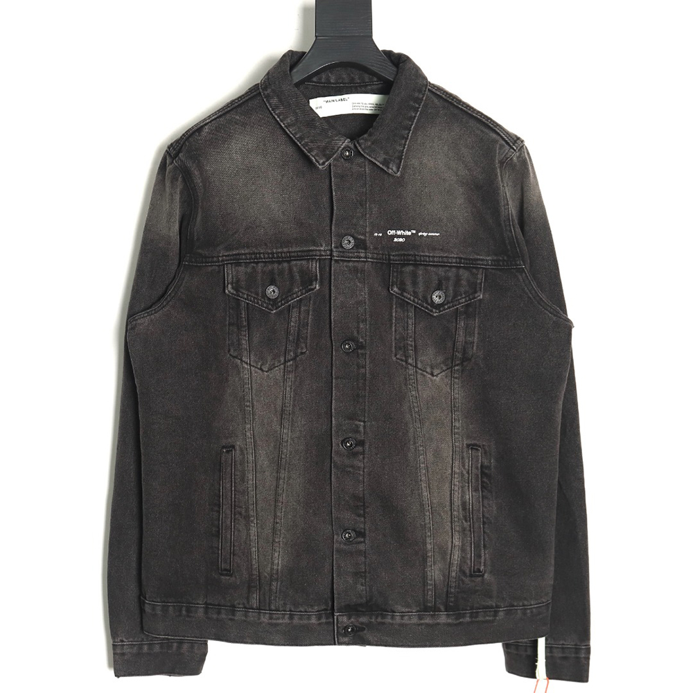 Off-white yellow tape denim jacket