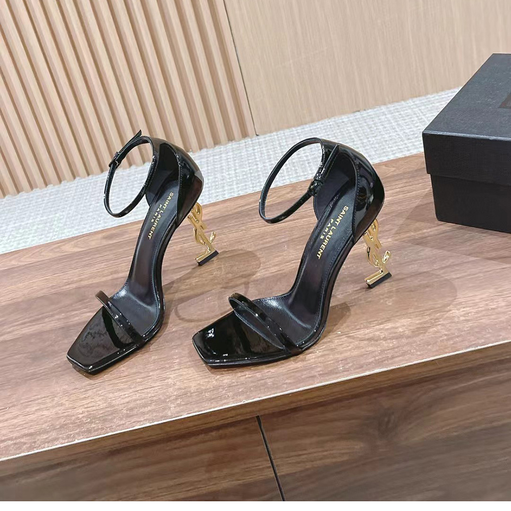 Sa**t Lau*nt opyum sandals in patent leather h:105mm