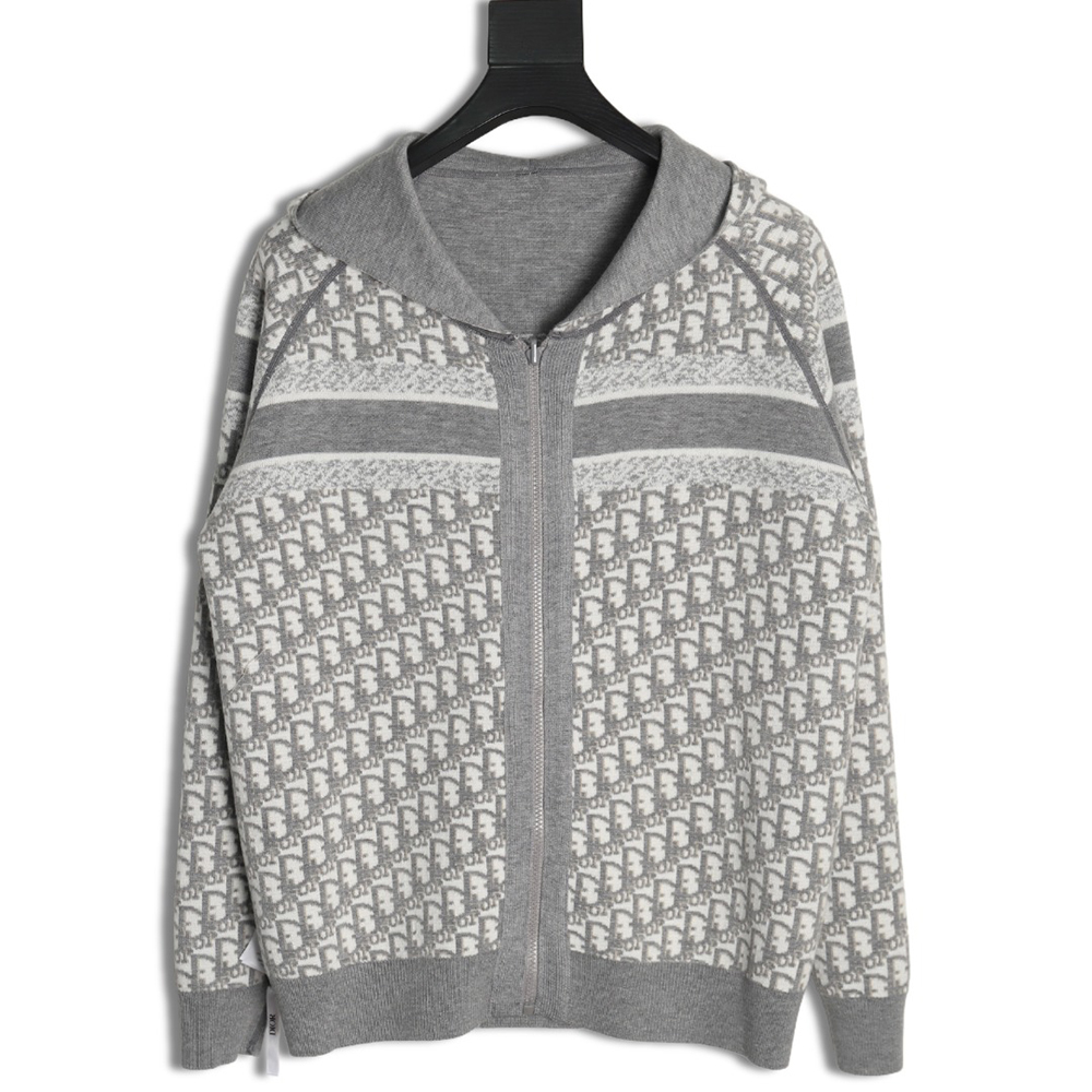 D*or presbyopia jacquard knitted cashmere double-sided jacket