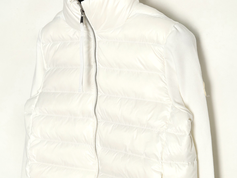 Moncler knitted stitching stand collar thin down jacket TSK1